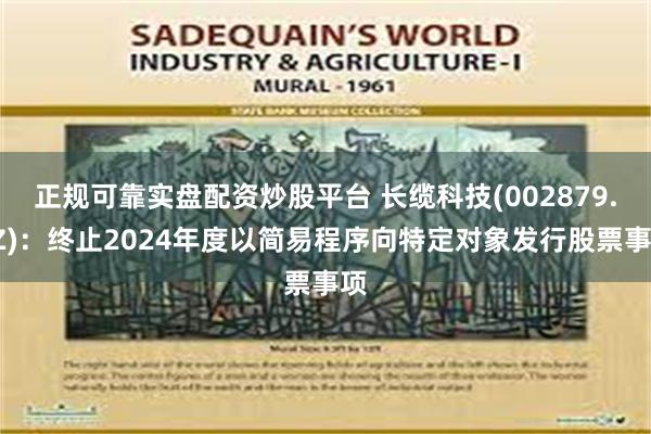 正规可靠实盘配资炒股平台 长缆科技(002879.SZ)：终止2024年度以简易程序向特定对象发行股票事项
