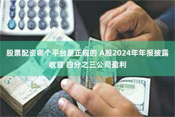 股票配资哪个平台是正规的 A股2024年年报披露收官 四分之三公司盈利