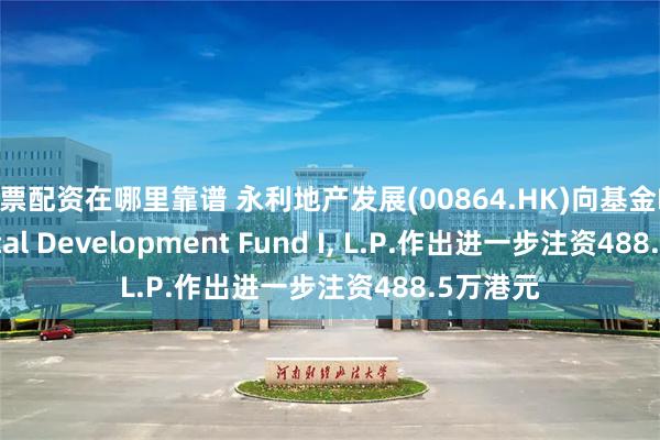 股票配资在哪里靠谱 永利地产发展(00864.HK)向基金Epic Capital Development Fund I, L.P.作出进一步注资488.5万港元