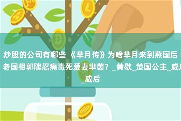 炒股的公司有哪些 《芈月传》为啥芈月来到燕国后，老国相郭隗忍痛毒死爱妻芈茵？_黄歇_楚国公主_威后
