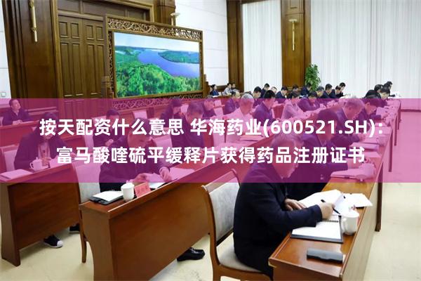 按天配资什么意思 华海药业(600521.SH)：富马酸喹硫平缓释片获得药品注册证书