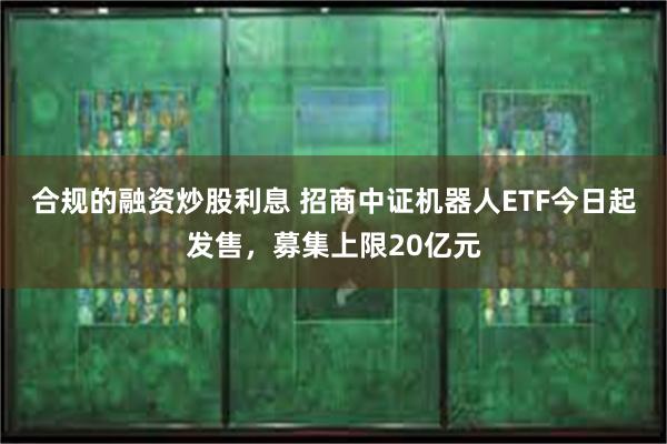 合规的融资炒股利息 招商中证机器人ETF今日起发售，募集上限20亿元